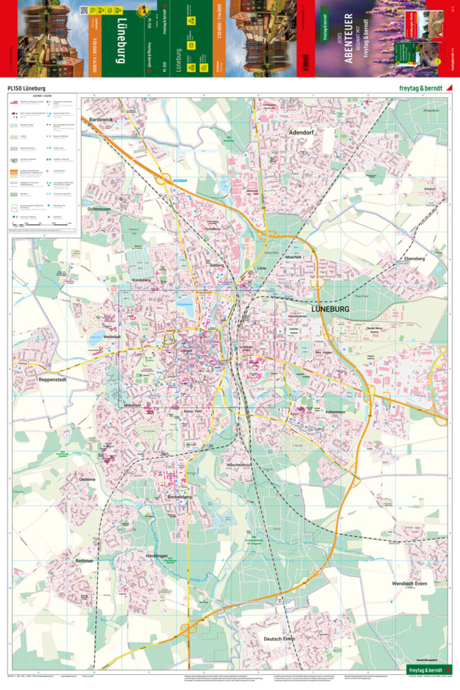 LÜneburg Stadtplan 1 14 000 Freytag Berndt Und Artaria Kg Land Karte