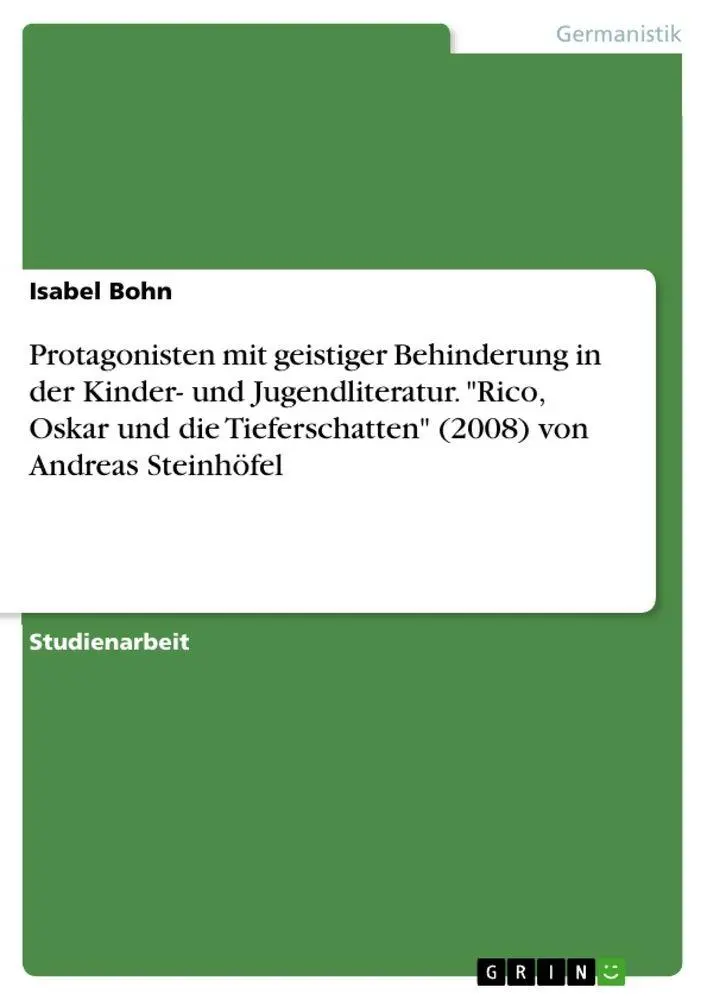 Protagonisten Mit Geistiger Behinderung In Der Kinder- Und Jugendliteratur....-image