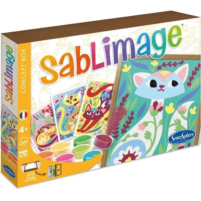 SentosphÈRe - Sandbilder Katzen & Blumen Kit (Bastelset) Deutsch 2025-image