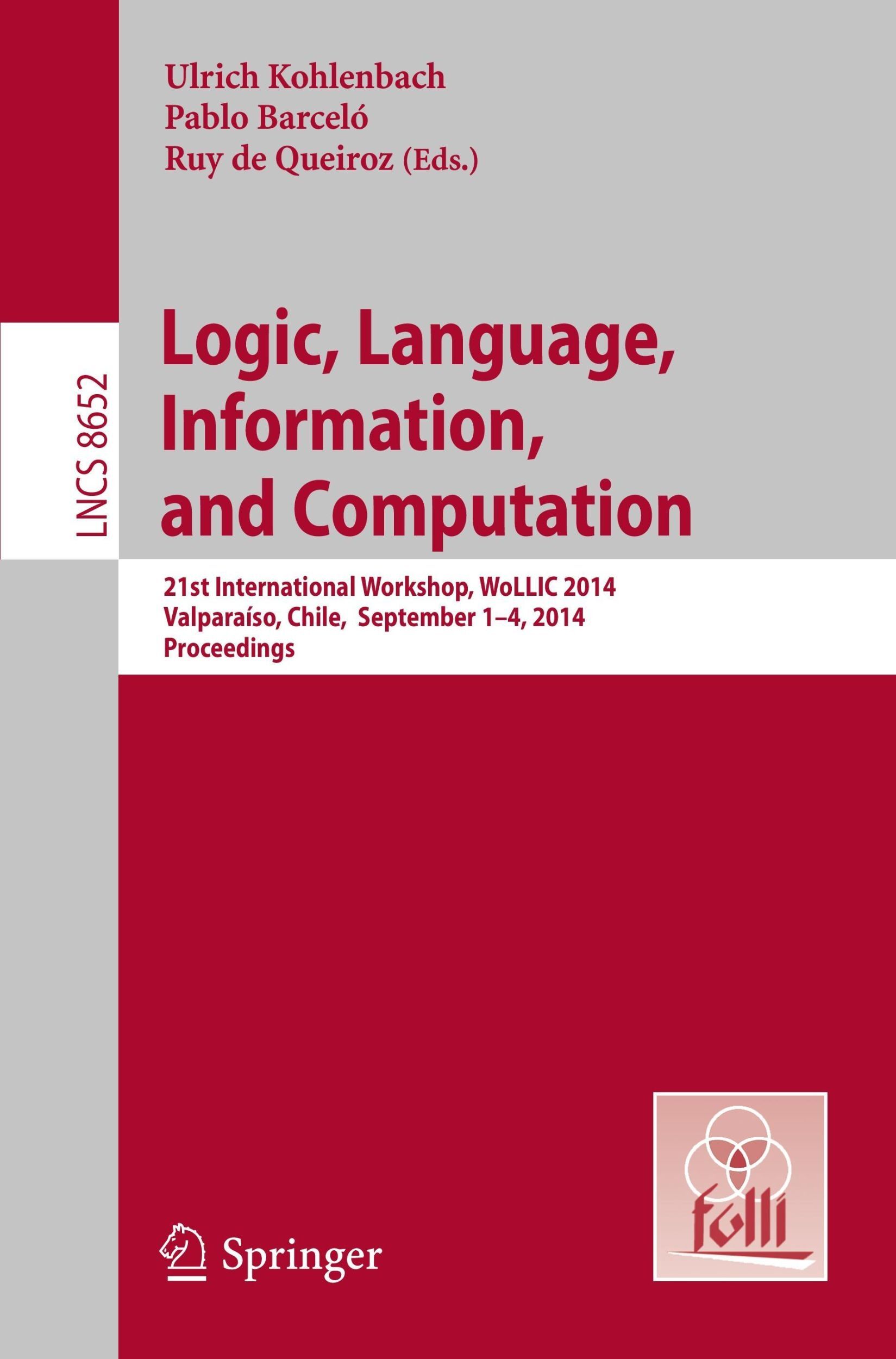 Logic, Language, Information, And Computation Ulrich Kohlenbach (u.