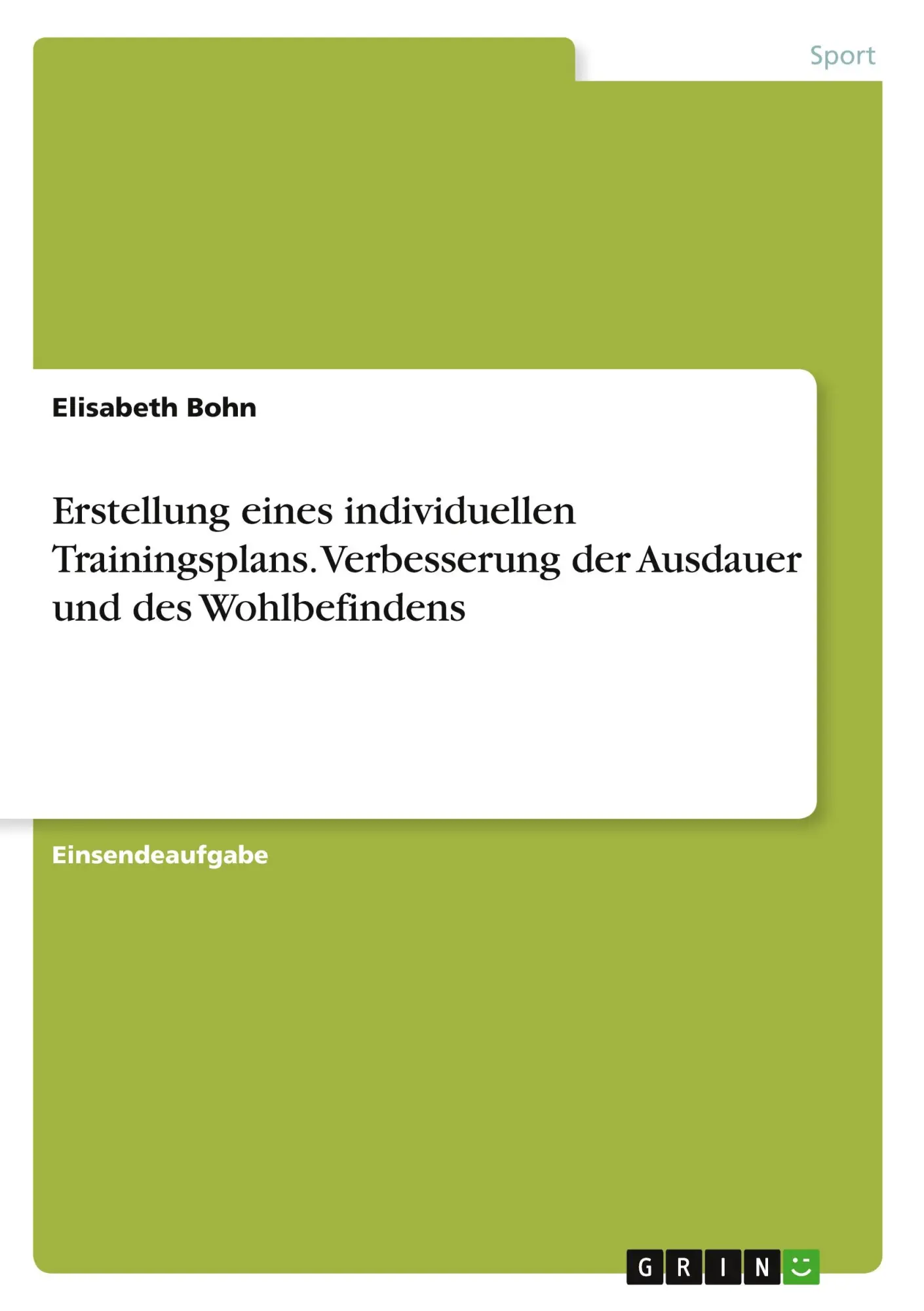 Erstellung Eines Individuellen Trainingsplans. Verbesserung Der Ausdauer Und...-image