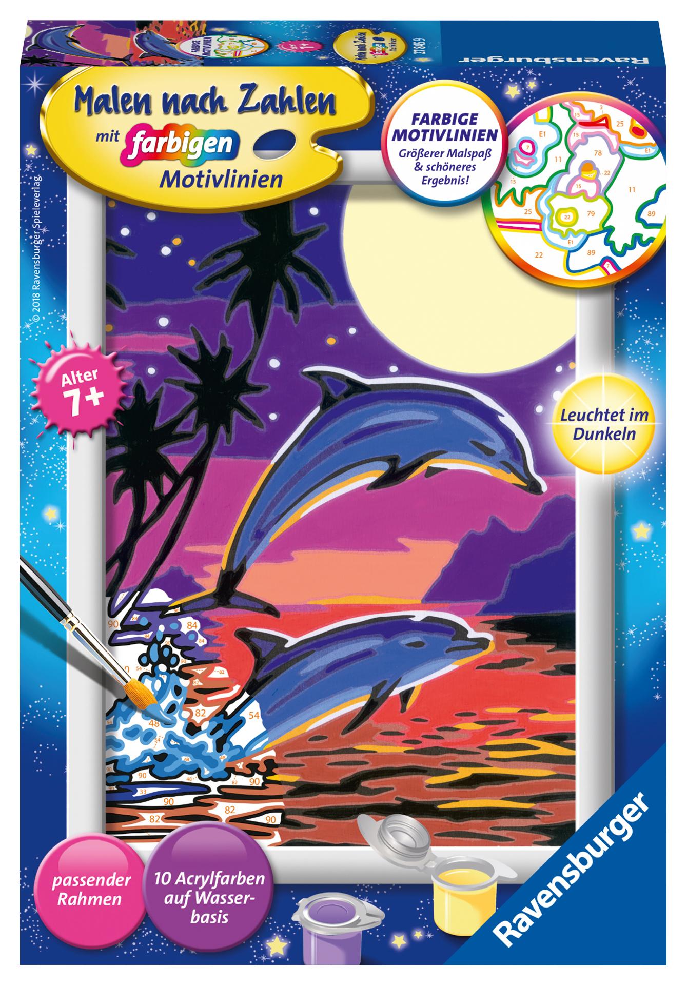 Delfine Malen nach Zahlen Sonderserie E Mit Leuchtfarbe! Spiel Deutsch