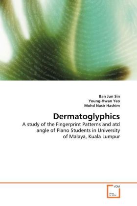 Dermatoglyphics / A study of the Fingerprint Patterns and atd angle of Piano Students in University of Malaya, Kuala Lumpur / Ban Jun Sin (u. a.) / Taschenbuch / Englisch / VDM Verlag Dr. Müller - Jun Sin, Ban