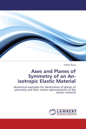 Axes and Planes of Symmetry of an An-isotropic Elastic Material / Numerical examples for identi cation of planes of symmetry and their matrix representation of the elastic material / Siddra Rana - Rana, Siddra